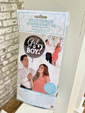 gender reveal balloon- 24 inch for BOY - blue confetti BLACK BALLOON NEW in pkg