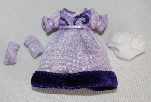 Baby Sis Krissy 4pc outfit Purple Dress Socks Diaper Barbie Infant Doll Mattel