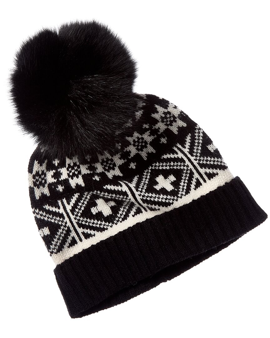 Sofiacashmere Fairisle Wool - Cashmere-Blend Hat Women's Black