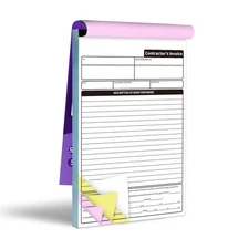 IMXYO Carbonless Contractor Invoice Receipt, 7.3 x 11 inches Estimate Book, 3...