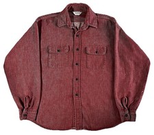Vintage 70s/80s Five Brother Flannel Shirt Red Size XL Made In USA Heavyweight