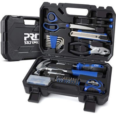 Prostormer 93-Piece Tool Kit, Basic Household Repair Set with Blue