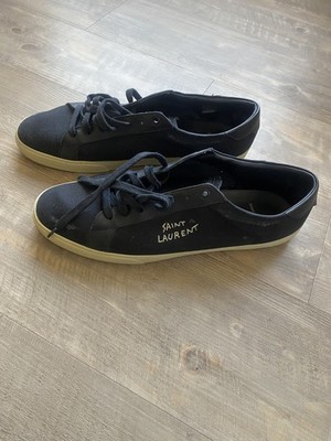 Saint Laurent Men's Court Classic  Black Tan SL/06 Low Top  Sneaker Size 15.