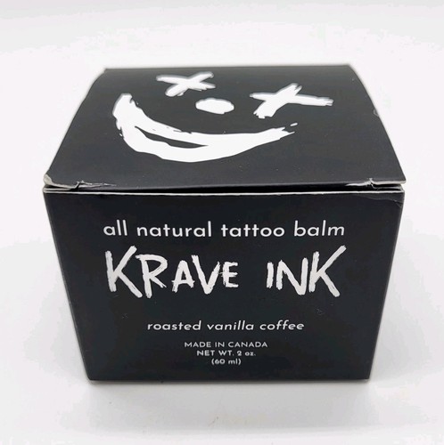 Krave Ink natürlicher Tattoo-Balsam geröstete Vanille Kaffeeduft 2 Unzen Neu im Karton - Bild 2 von 8