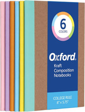 Oxford Composition Notebook 6 Pack, Notebooks for School, School Supplies, Colle