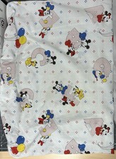VTG 1984 Disney Babies Fitted Crib Sheet Dundee Mickey Minnie Dotted Alphabet