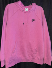 Nike Pink Fleece Pullover Hoodie Mens L Logo ...