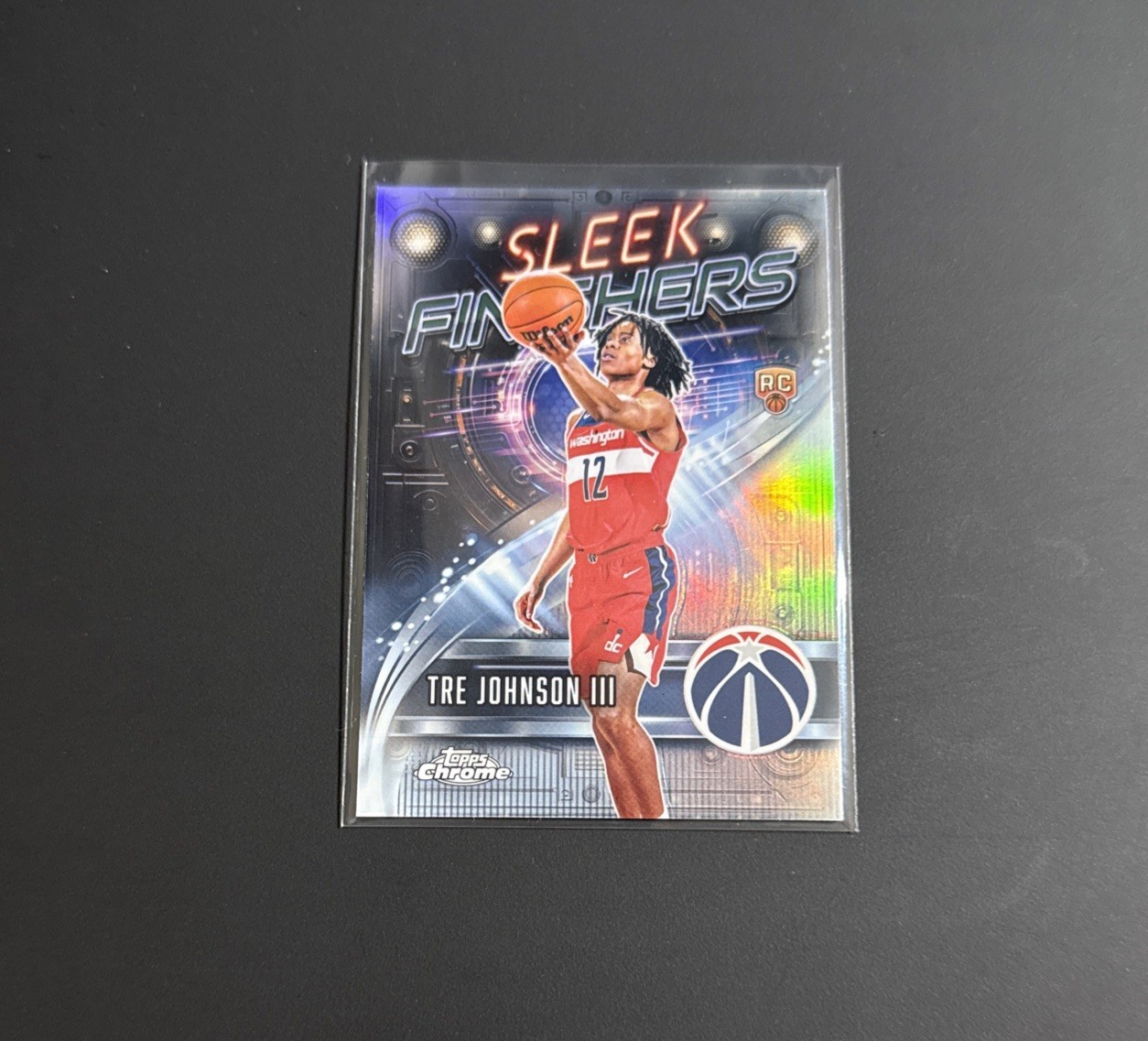 2025-26 Topps Chrome Basketball Tre Johnson III RC Sleek Finishers Refractor