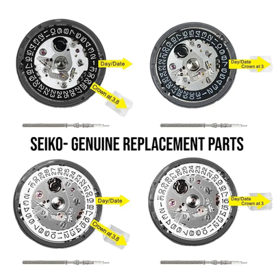 SEIKO NH35 NH35A Automatic Watch Movement Date 3H White/Black Disc