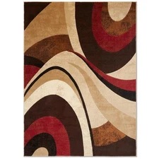 Area Rug Tribeca Slade Abstract Brown/Red Stain Resistant Rectangle 8 ft x 10 ft