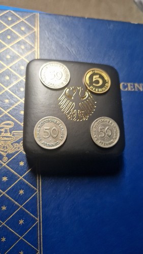 3× 50 PF 1949 F,G,J BANK DEUTSCHER LÄNDER, 5 PFENNIG 1995 J POLIERTE PLATTE... - Bild 6 von 7