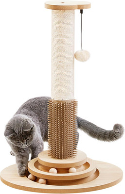 Made4Pets Cat Scratching Post, 23'' Tall Sisal Cat Scratcher Post with Self Groom