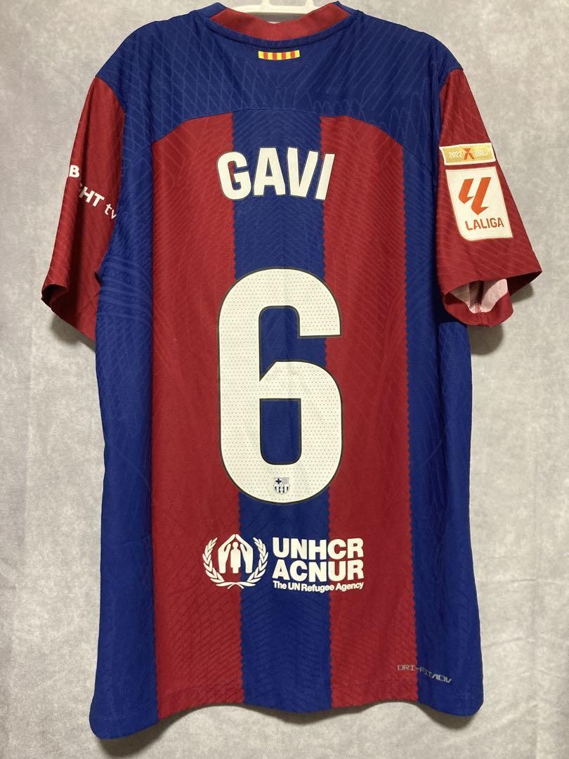 Nike Gavi Barcelona 23/24 Home Authentic Jersey S with Champion