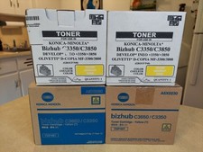 Lot of 4 Konica Minolta TNP48Y Bizhub C3850/C3350 Yellow Toner NEW