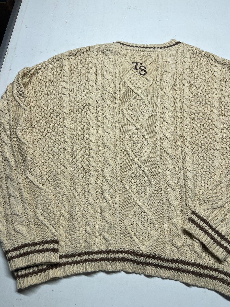 Taylor Swift Rare Cardigan Sweater Beige Cable Knit Folk Lore