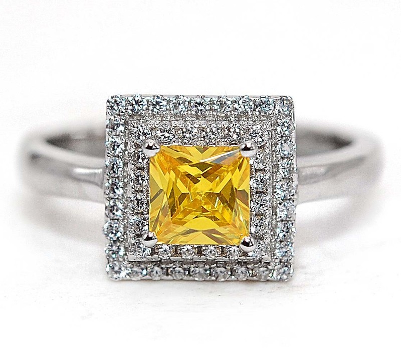 1CT Heat Treated Yellow Topaz 925 Sterling Silver Ring Jewelry Sz 9 NF1-8