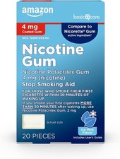 Nicotine Polacrilex Coated Gum, 4 mg Nicotine, Ice Mint Flavor, Stop Smoking ...