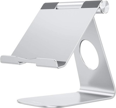 Tablet Ständer Verstellbar Aluminium Halterung für iPad bis 12,9 Zoll Silber
