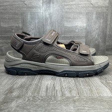 Skechers Tresmen Garo Mens 12 Chocolate Brown Relaxed Fit Luxe Foam Outdoor NEW