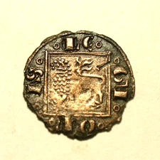 Spain medieval coin 'obolo'  Alfonso X  1252-1284  very nice!  #40