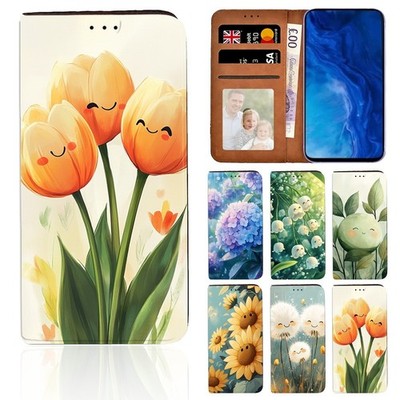 Smiling Bloom Kunst Leder Stand Cover Case für Huawei P20/P30/P Smart