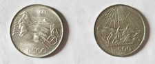 500 Lire argento Dante + 500 Lire argento Quadriga Centenario Unità d'Italia