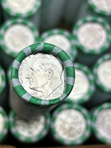 1- Roll of 2025 P Roosevelt Dime - OBW BU UNC - Free Shipping! Heads Enders!