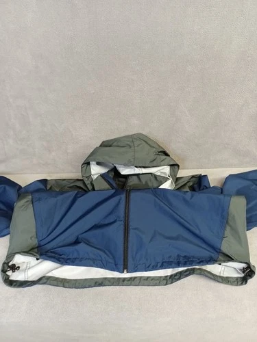 Frogg Toggs Rain Jacket Men's XL /XXL Blue Gray Hooded Packable Full Zip image 10
