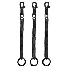 PATIKIL Retractable Coil Springs Keychain, 3 Pack Anti-lost Key 12cm, Black