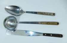 VINTAGE Sears Maid of Honor Stainless  Kitchen Utensils Wooden Handles  Lot of 3