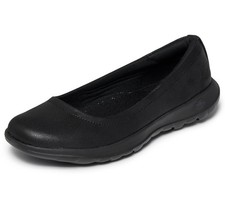 Skechers Women's Go Walk Lite - Gem Ballet Flat, Black/Black, 8 8, Black/Black