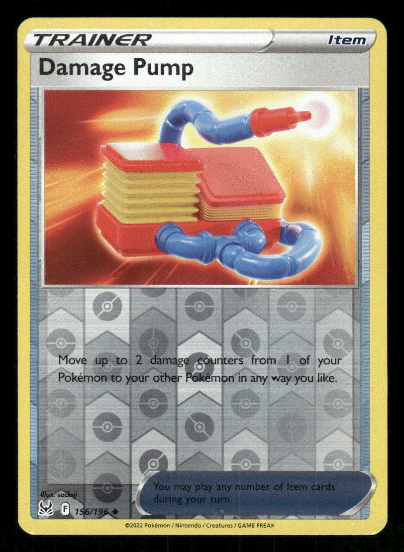 Damage Pump 156/196 Uncommon Lost Origin Pokemon Reverse Holo NM/M