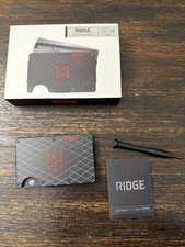 Ridge Wallet x MKBHD Limited Edition Black / Red With Cash Strap PREOWNED 