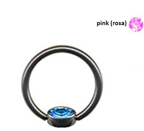 LIPPENBÄNDCHEN KLEMMRING BCR TITAN RING ZIRKONIA KRISTALL FLAT BACK NASE ZUNGE - Picture 4 of 6