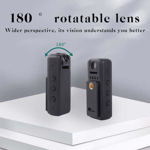Body Camera HD 1080P Wearable 180° Rotatable Lens Body Mounted Video Recorder - Picture 7 of 19