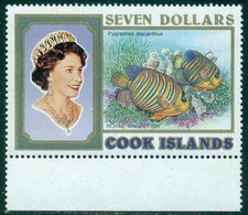 COOK ISLANDS SCOTT # 1085, REINA ISABEL Y PESCADO, COMO NUEVO, OG, NH, ¡GRAN PRECIO!