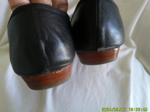 SACHA LONDON BLACK LEATHER RIBBON BALLET FLAT SHOES, 8.5 M - Picture 5 of 5