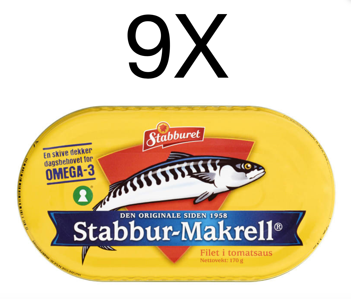 9X LOT Makrell i Tomat, Canned Norwegian Mackerel in Tomato Sauc