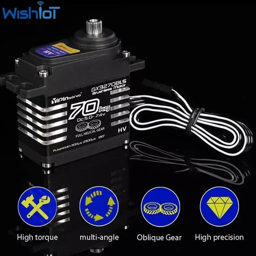 70KG 8,4V High Torque IP68 Brushless Servomotoren Getriebe für 1/8 1/10 Scale RC Car - Bild 17 von 18