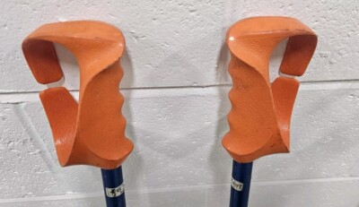 Scott Vtg Blue Orange Alpine Downhill Ski Poles Pistol Grip