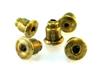 100Pcs. EARRING BACKS Antique Bronze Acorn Brass Earnuts Tibetan Stoppers EB08