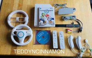 Nintendo Wii Console Mario Kart Wii Sports Bundle 2 Controllers 2 Wheels Ebay