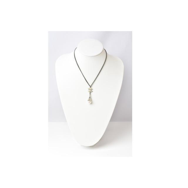 CHANEL ロゴペンダント ネックレス エッフェル塔 Authentic Chanel necklace pendant here mark CC Eiffel Tower