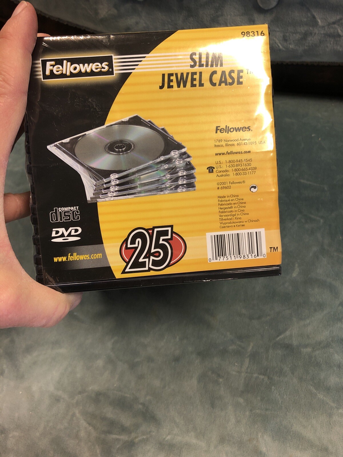 Fellowes® Slim Jewel Case CD DVD Clear/Black Sealed Pack Of 25 eBay