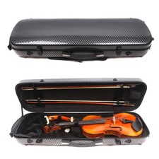Advanced 4/4 Violin Case Carbon Fiber Rectangle Stripe Black Portable