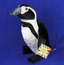 Vintage Wildlife Artists Penguin Plush Realistic Shiny Fur Animal 13 Inch Tags