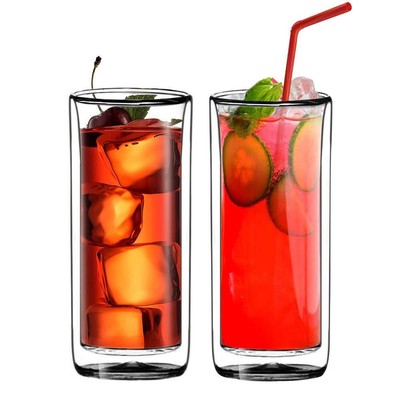 (Set of 2) 20oz (600ml) Ultra Clear Strong Double Wall Insulated Thermo Glass...