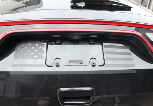US Flag Black PVC Rear Bumper Car Plate Frame Decor Stickers For Durango 2011+ - Picture 4 of 9