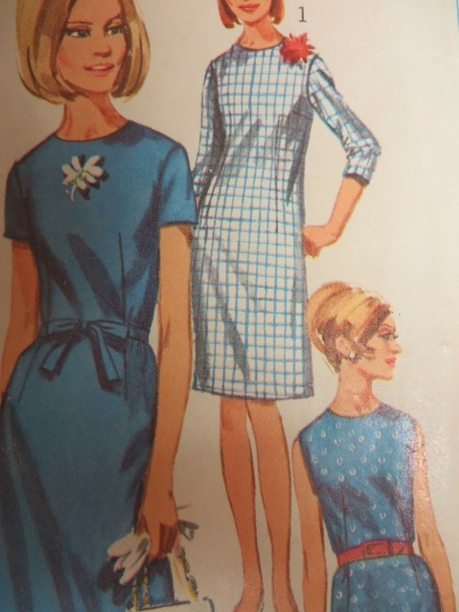 Vintage 60's Simplicity 6862 A-LINE DRESS w/ BACK ZIP Sewing
