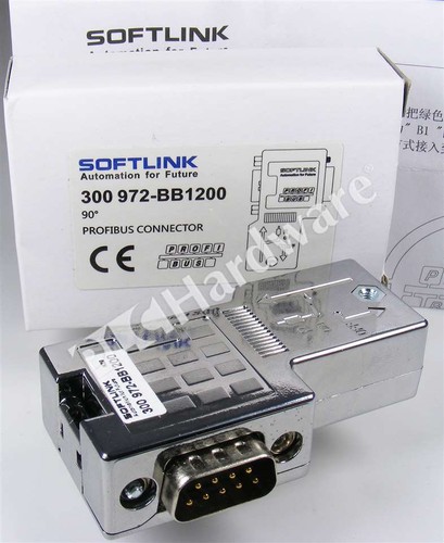 New SoftLink 300 972 BB1200 Self diagnostic PROFIBUS Connector 90 Deg 